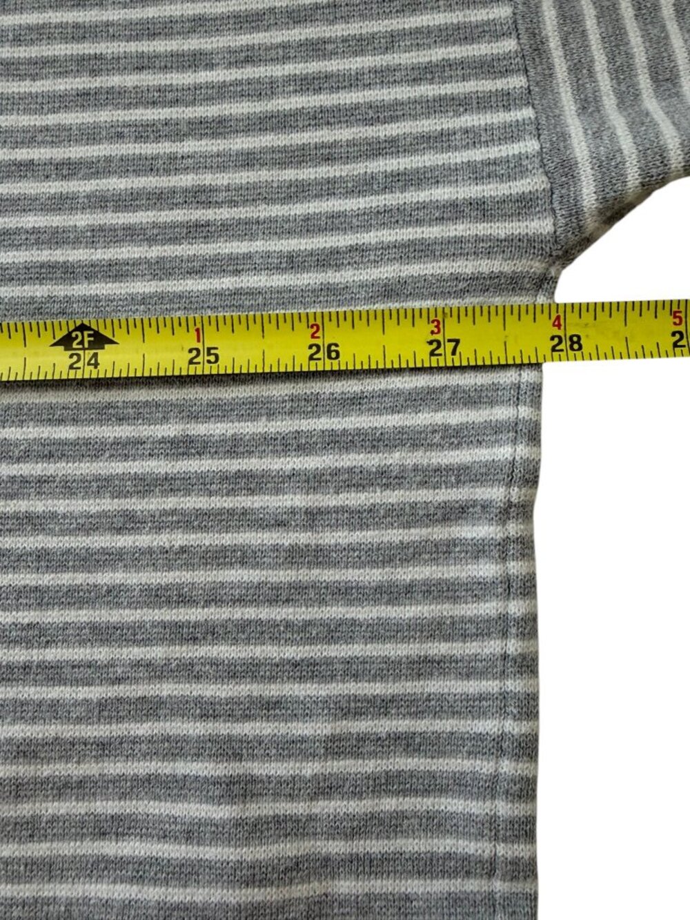 Eileen Fisher Fine Organic Cotton Silk Round Neck Striped Boxy Pullover Gray XL - Picture 7 of 10